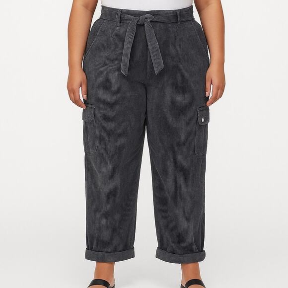 Piper & Scoot The Hamlin Belted Corduroy Pant in Grey Size XXL - Picture 1 of 11
